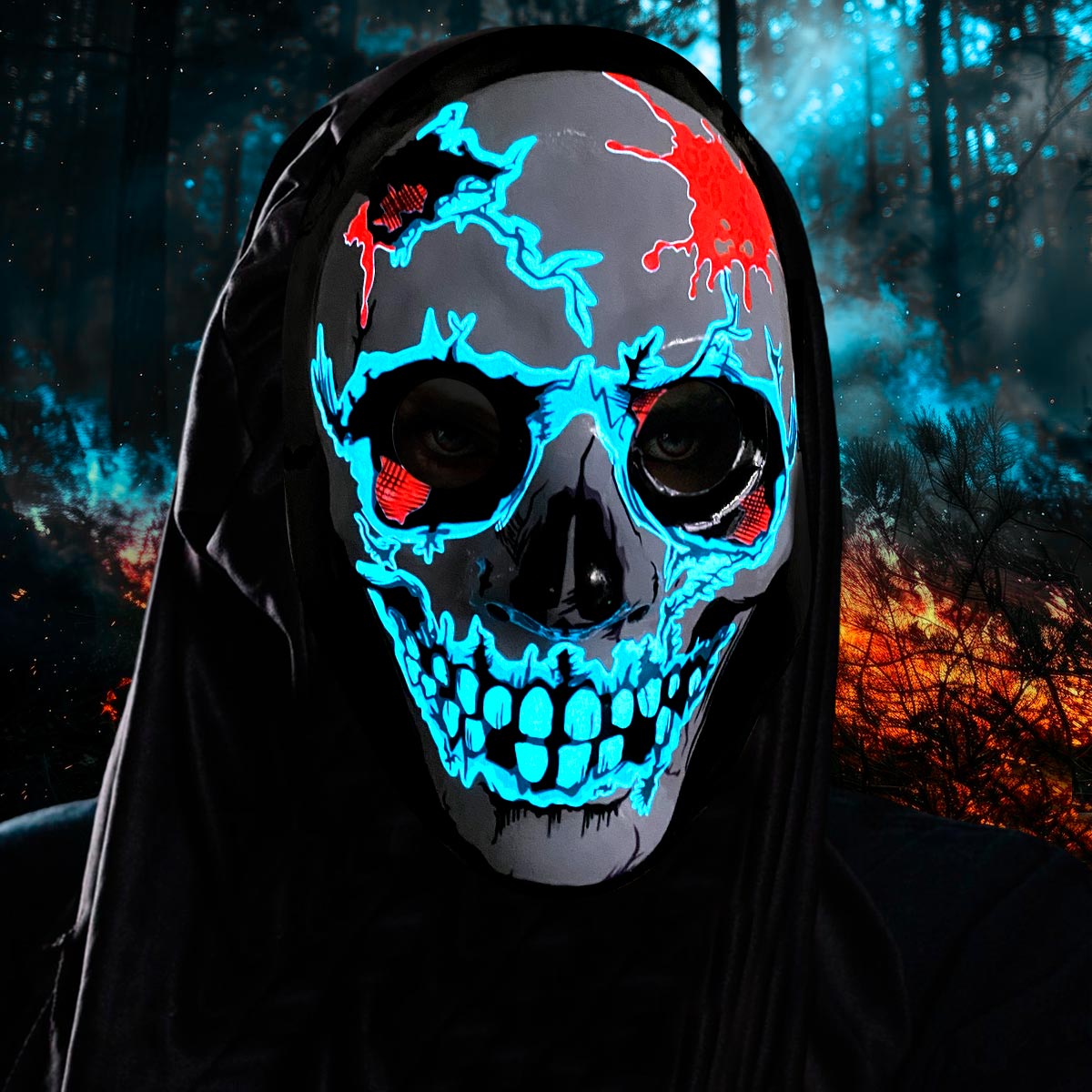 Mascara Luminosa De Calavera Hallooween